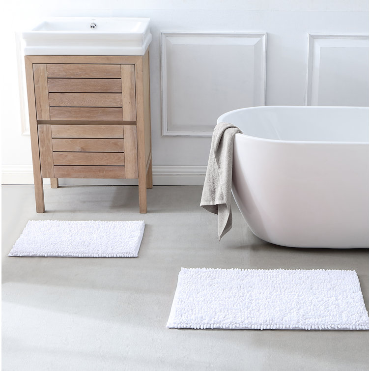 Latitude Run® Anniemarie Silky Chenille Rectangle NonSlip Bath Rug